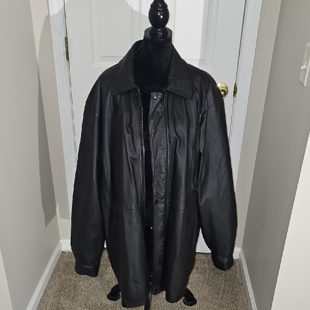 Men's Black 100% Leather Jacket, Heavy,lined,